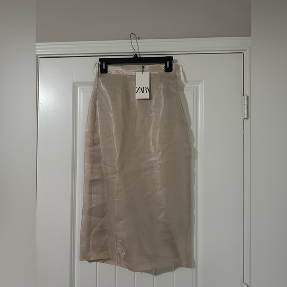 ZARA ORGANZA MIDI SKIRT - Picture 11 of 12